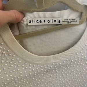 Alice and Olivia white sequined mini dress